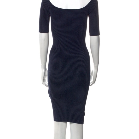 Helmut Lang Women's Blue Midi Tight Dress - Picture 2 of 4